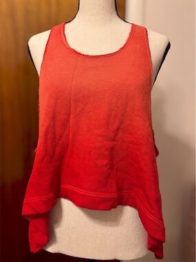 Truly Madly Deeply Red Ombré Distressed Tank Top